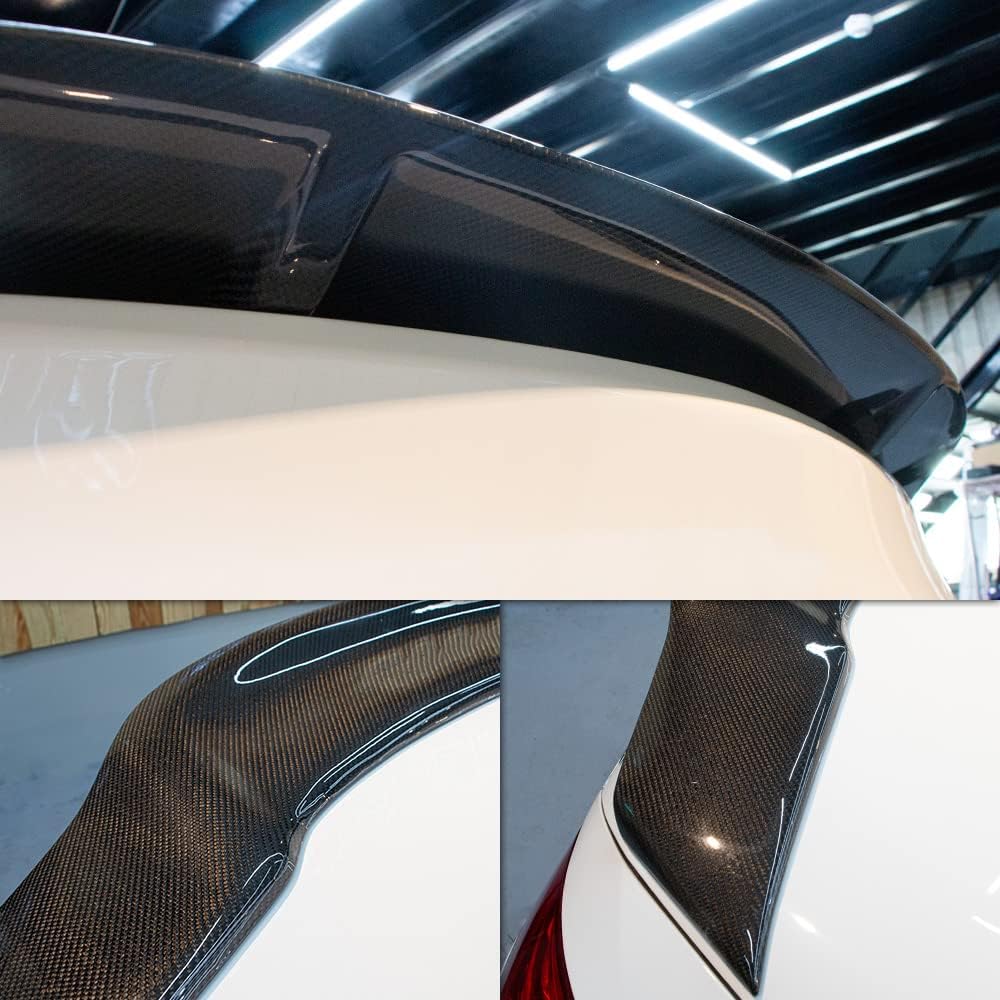 AeroBon Real Carbon Fiber Trunk Spoiler Compatible with 2015-2021 Mercedes C Class W205 Sedan Rear Spoiler (R Style) Race Tail