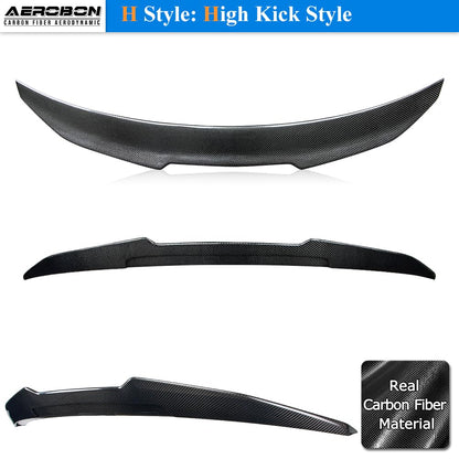 AeroBon Real Carbon Fiber Trunk Spoiler Compatible with 2018-2024 Toyota Camry Rear Spoiler (H Style) High Kick