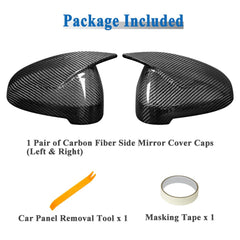 AeroBon Real Carbon Fiber Side Mirror Covers Compatible with 2017-2024 Audi A4 S4 (B9) Sedan, A5 S5 RS5 (B9) Sportback and Coupe Mirror Caps with Lane Assist