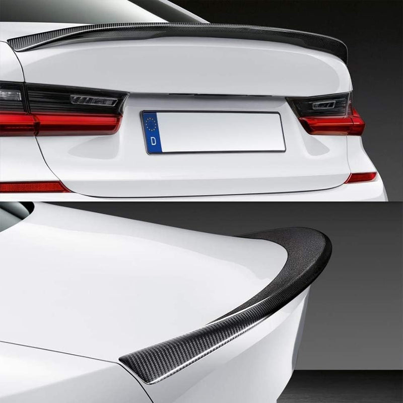 AeroBon Real Carbon Fiber Trunk Spoiler Compatible with 2019-2025 BMW 3 Series G20 Sedan G80 M3 Spoiler (G20 MP Style)