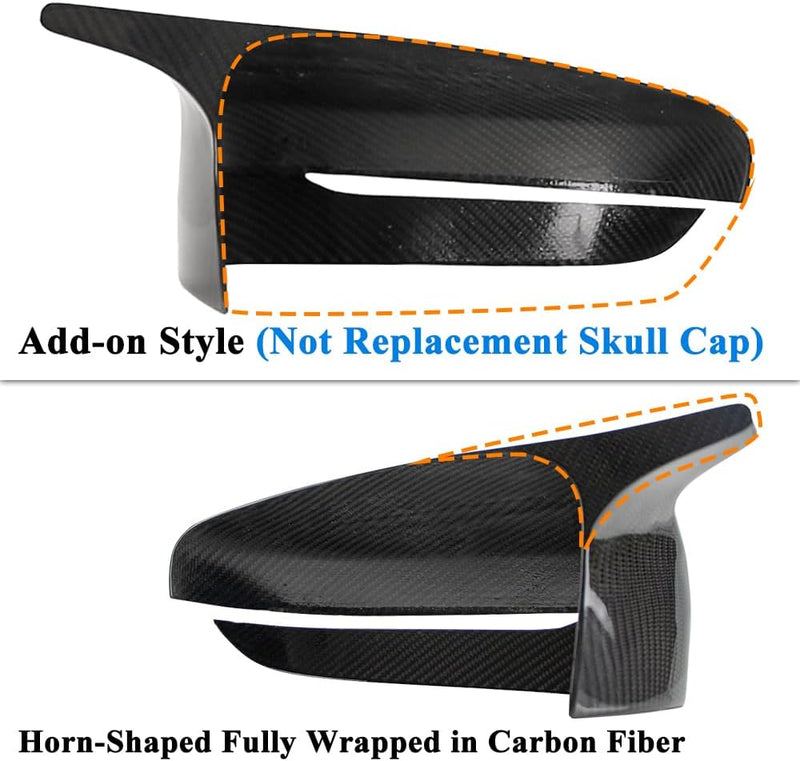 AeroBon Dry Carbon Fiber Mirror Cap Overlays Compatible with 2019-2025 BMW 3-Series G20 Sedan Mirror Cpas (Add-On Style)