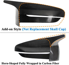 AeroBon Dry Carbon Fiber Mirror Cap Overlays Compatible with 2019-2025 BMW 3-Series G20 Sedan Mirror Cpas (Add-On Style)