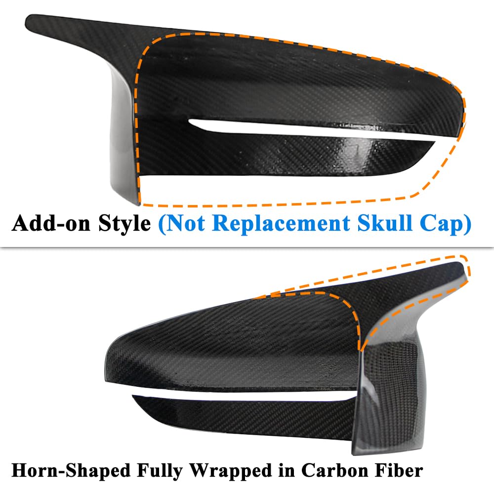 AeroBon Dry Carbon Fiber Mirror Cap Overlays Compatible with BMW 3 Series G20, 4 Series G22 G23 G26, 5 Series G30, 6 Series G32, 7 Series G11 G12, 8 Series G14 G15 G16 Mirror Cpas (Add-On)