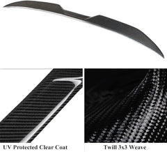 AeroBon Real Carbon Fiber Trunk Spoiler Compatible with 2021-2025 BMW 4 Series G26 Gran Coupe and G26 i4 Spoiler (MP Style)
