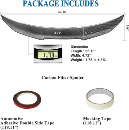 AeroBon Real Carbon Fiber Trunk Spoiler Compatible with 2015-2019 BMW X6 F16 X6M F86 Spoiler (H Style)
