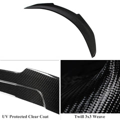 AeroBon Real Carbon Fiber Trunk Spoiler Compatible with 2017-2023 Tesla Model 3 Rear Spoiler (H Style)