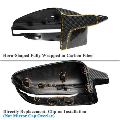 AeroBon Real Carbon Fiber Mirror Cover Compatible with 2021-2025 BMW 4-Series G22 430i Coupe, G23 430i Convertible, G26 430i Gran Coupe and i4 eDrive35 eDrive40 Mirror Cpas (Replacement Style)