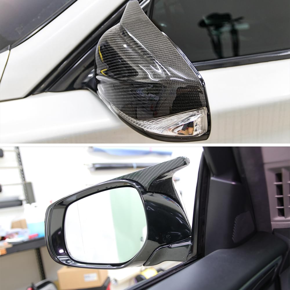 AeroBon Real Carbon Fiber Mirror Cover Compatible with Infiniti 2014-2024 Q50 Q50S Mirror Caps (Replacement Style)