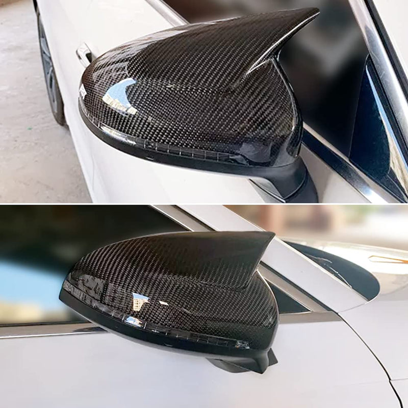 AeroBon Real Carbon Fiber Side Mirror Covers Compatible with 2017-2024 Audi A4 S4 (B9) Sedan, A5 S5 RS5 (B9) Sportback and Coupe Mirror Caps with Lane Assist