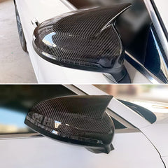 AeroBon Real Carbon Fiber Side Mirror Covers Compatible with 2017-2024 Audi A4 S4 (B9) Sedan, A5 S5 RS5 (B9) Sportback and Coupe Mirror Caps with Lane Assist