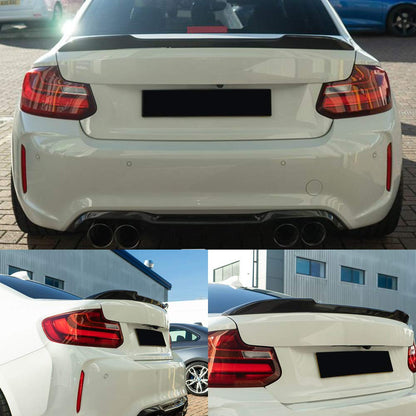 AeroBon Real Carbon Fiber Trunk Spoiler Compatible with 2014-2021 BMW 2-Series F22 Coupe and F87 M2 Spoiler (CS Style)