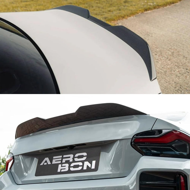 AeroBon Real Carbon Fiber Trunk Spoiler Compatible with 2022-2025 BMW 2 Series G42 Coupe and G87 M2 Spoiler (MP Style)