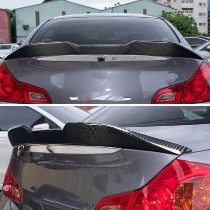 AeroBon Real Carbon Fiber Trunk Spoiler Compatible with 2007-2014 Infiniti G35, G37, G25, Q40 4-Door Sedan Rear Spoiler (MP Style) Motorsport Performance