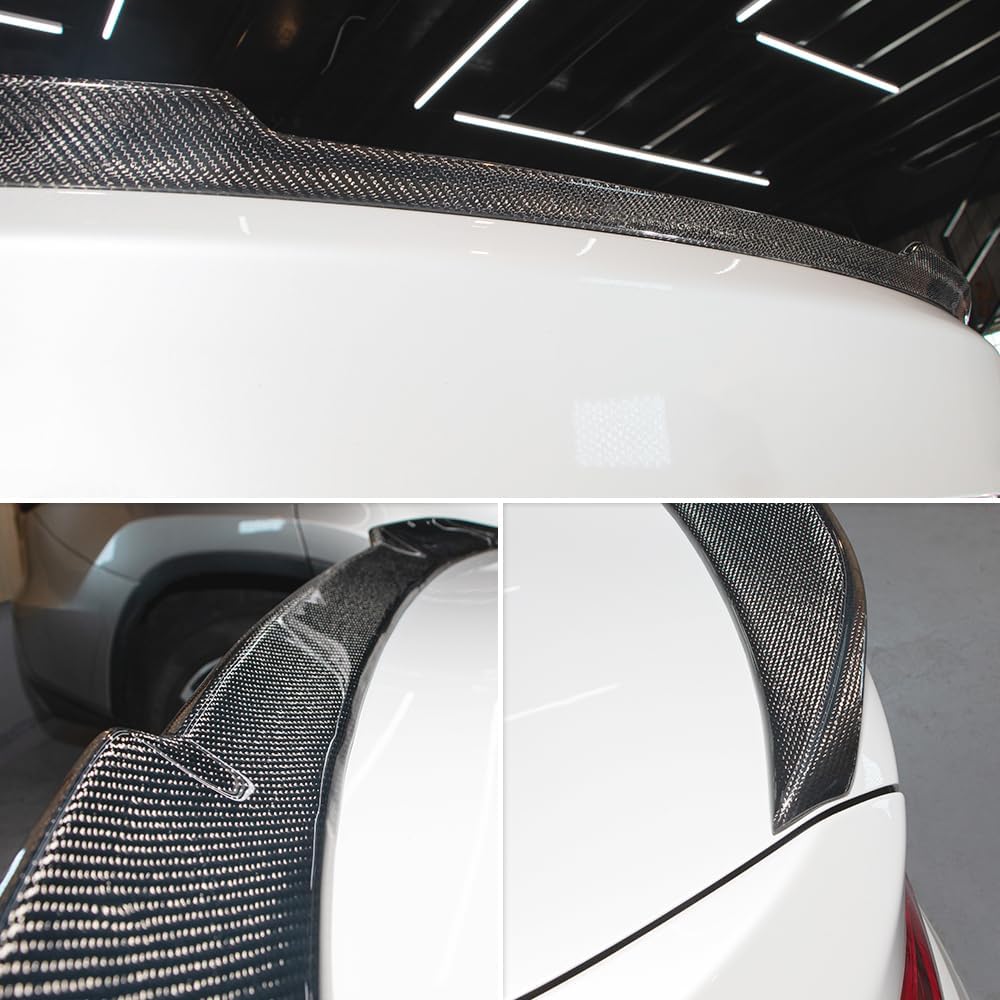 AeroBon Real Carbon Fiber Trunk Spoiler Compatible with 2013-2018 BMW 3 Series F30 Sedan F80 M3 Rear Spoiler (CS Style) Club Sport