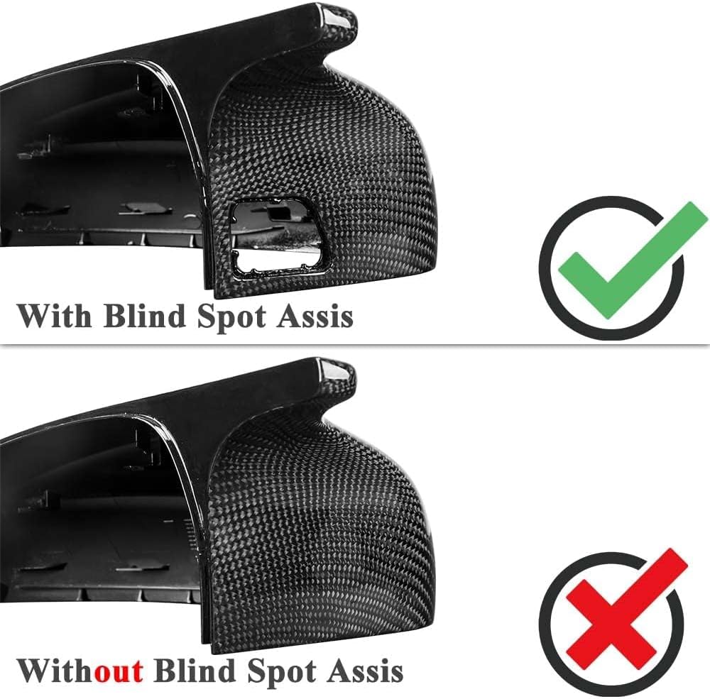 AeroBon Real Carbon Fiber Mirror Cover Compatible with 2013-2020 Audi A3 S3 RS3 (8V) Mirror Caps With Lane Assist