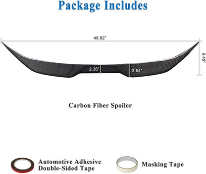 AeroBon Real Carbon Fiber Trunk Spoiler Compatible with 2014-2024 Infiniti Q50 Q50S Rear Spoiler (MP Style) Motorsport Performance