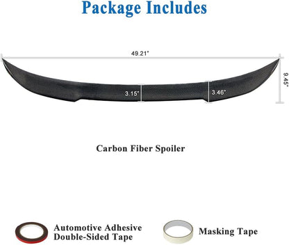 AeroBon Real Carbon Fiber Trunk Spoiler Compatible with 2013-2018 BMW 3 Series F30 Sedan F80 M3 Rear Spoiler (CS Style) Club Sport