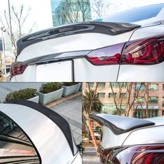 AeroBon Real Carbon Fiber Trunk Spoiler Wing Compatible with 2014-2024 Infiniti Q50 Q50S Sedan (AS Style)