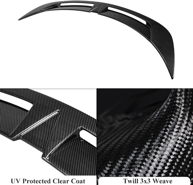 AeroBon Real Carbon Fiber Trunk Spoiler Compatible with 2020-2024 Tesla Model Y Spoiler (Turbo Style)
