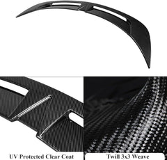 AeroBon Real Carbon Fiber Trunk Spoiler Compatible with 2020-2024 Tesla Model Y Spoiler (Turbo Style)