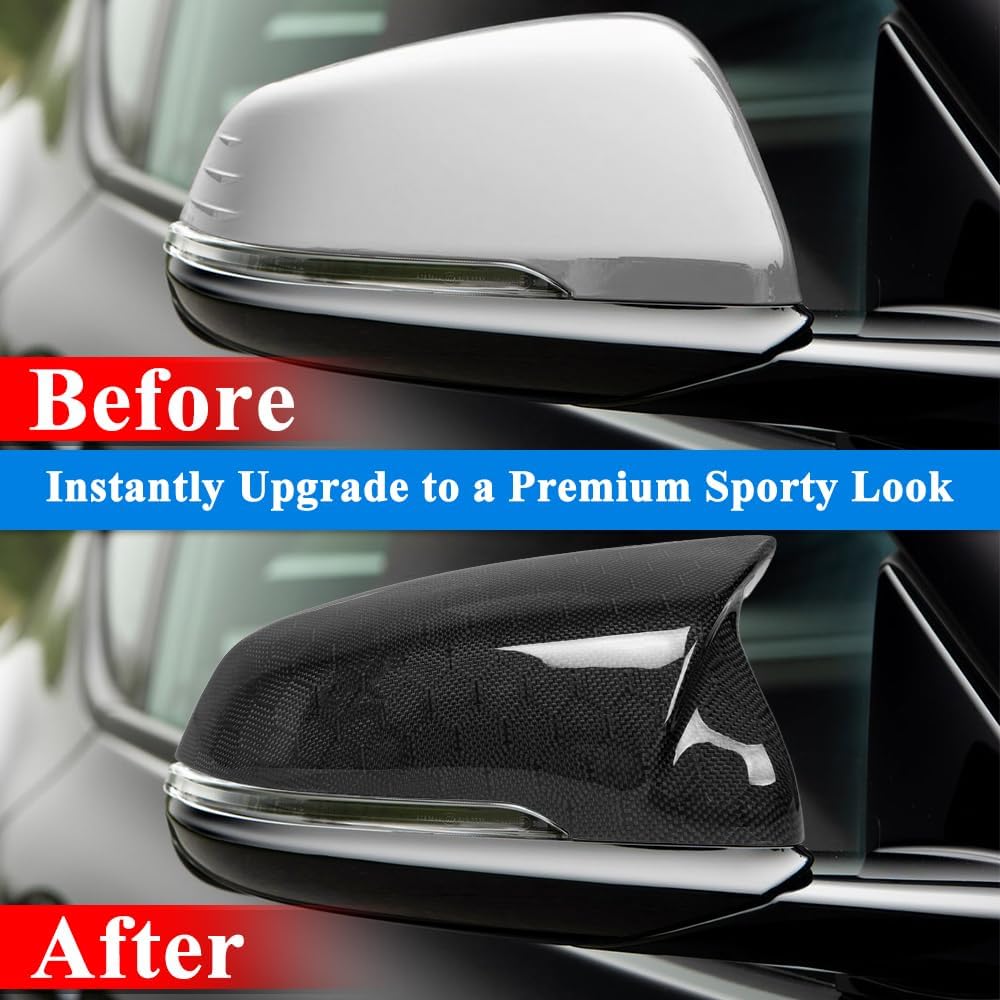 AeroBon Real Carbon Fiber Side Mirror Covers Compatible with 2020-2025 Toyota GR Supra A90 A91 Mirror Caps - Honeycomb Weave