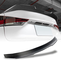 AeroBon Real Carbon Fiber Trunk Spoiler Compatible with 2014-2020 Lexus (XE30) IS250 IS300 IS350 Sedan (H Style)