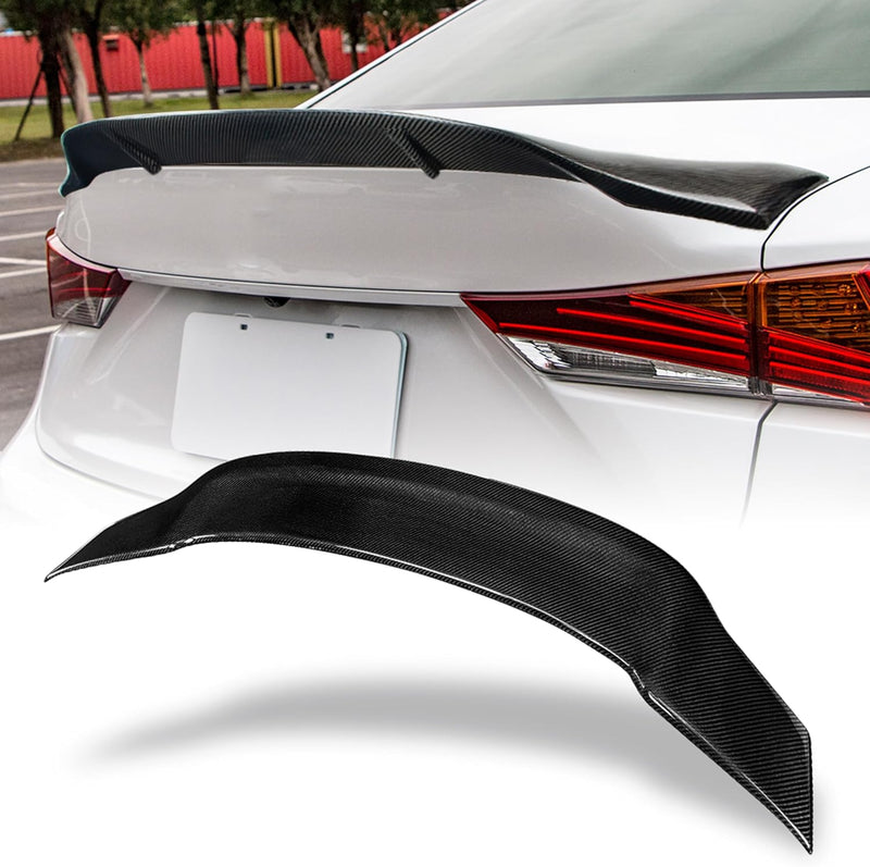 AeroBon Real Carbon Fiber Trunk Spoiler Compatible with 2014-2020 Lexus (XE30) IS250 IS300 IS350 Sedan Spoiler (R Style)