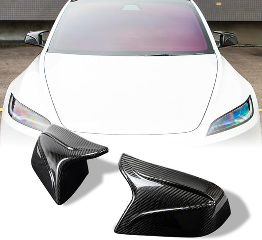 AeroBon Prepreg Carbon Fiber Mirror Cap Overlay Compatible with 2024-2026 Tesla Model 3 Highland Mirror Caps