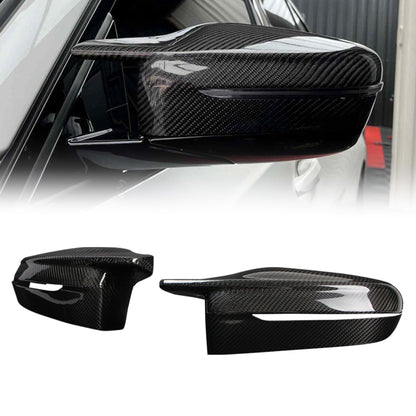 AeroBon Dry Carbon Fiber Mirror Cap Overlays Compatible with 2022-2025 BMW G42 M240i, G20 M340i, G22 G23 G26 M440i, i4 M50 Mirror Caps (Add-On Style)