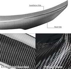 AeroBon Real Carbon Fiber Trunk Spoiler Compatible with 2014-2020 Lexus (XE30) IS250 IS300 IS350 Sedan (H Style)