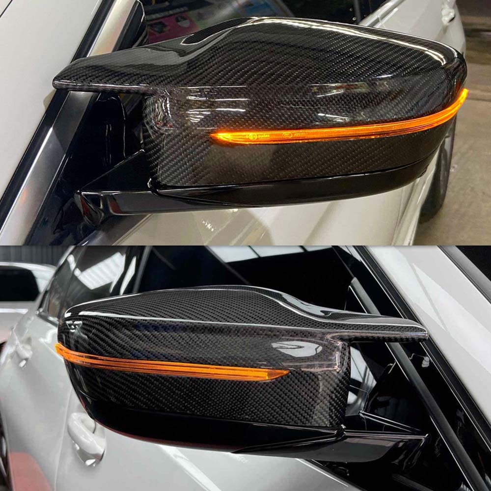 AeroBon Dry Carbon Fiber Mirror Cap Overlays Compatible with 2022-2025 BMW G42 M240i, G20 M340i, G22 G23 G26 M440i, i4 M50 Mirror Caps (Add-On Style)