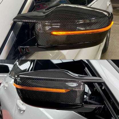 AeroBon Dry Carbon Fiber Mirror Cap Overlays Compatible with 2022-2025 BMW G42 M240i, G20 M340i, G22 G23 G26 M440i, i4 M50 Mirror Caps (Add-On Style)
