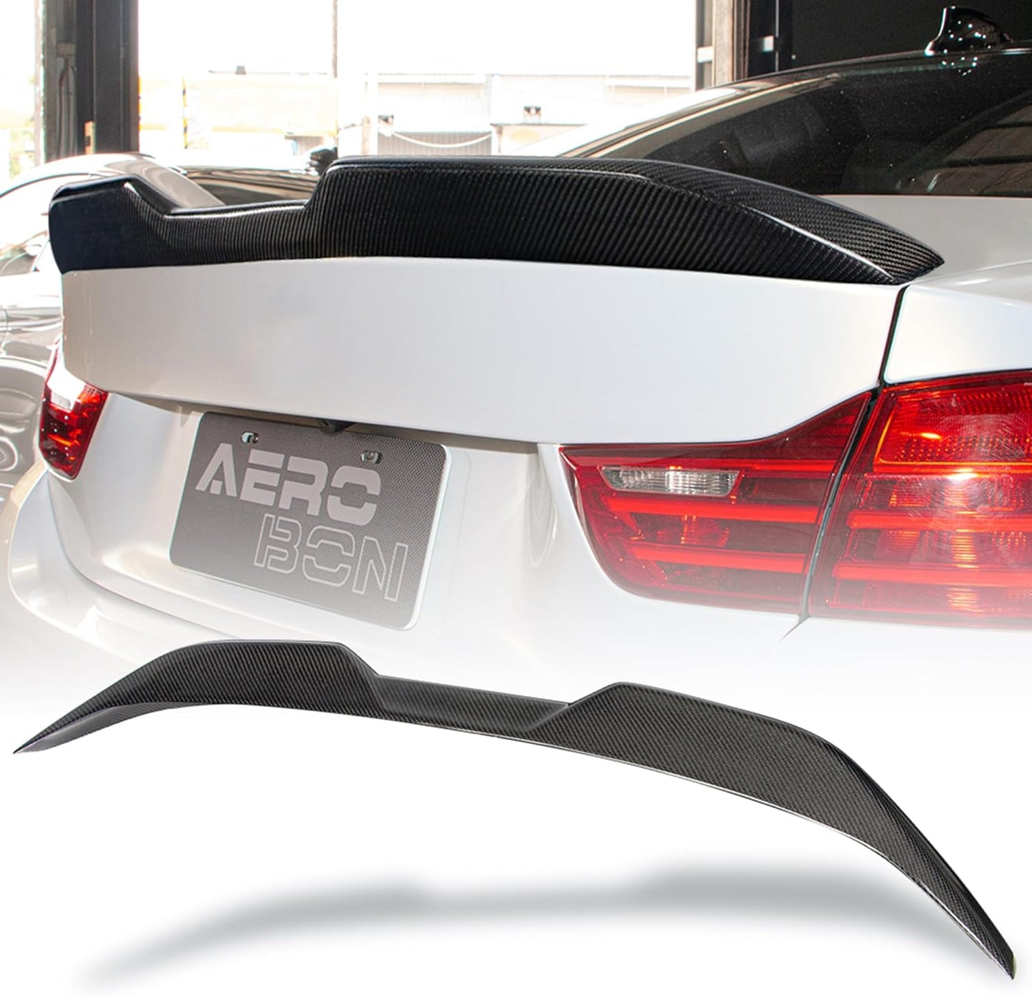 AeroBon Real Carbon Fiber Trunk Spoiler Compatible with 2013-2020 BMW 4-Series F32 Coupe Spoiler (MP Style 2024)