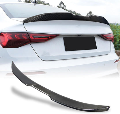 AeroBon Real Carbon Fiber Trunk Spoiler Compatible with 2021-2024 Audi A3 S3 RS3 (8Y) Sedan Spoiler (MP Style)