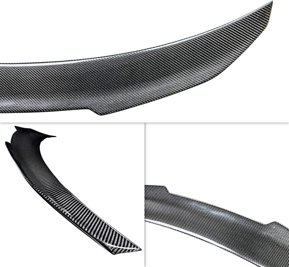 AeroBon Real Carbon Fiber Trunk Spoiler Compatible with 2013-2020 Audi A3 S3 RS3 Spoiler 8V Sedan (H Style)