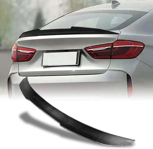 AeroBon Real Carbon Fiber Trunk Spoiler Compatible with 2015-2019 BMW X6 F16 X6M F86 Spoiler (H Style)