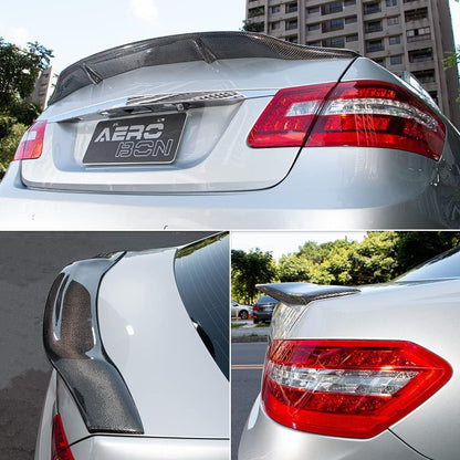 AeroBon Real Carbon Fiber Trunk Spoiler Compatible with 2010-2016 Mercedes E Class W212 Sedan Spoiler (R Style)