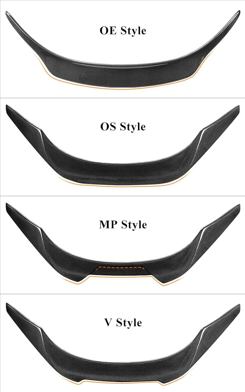 AeroBon Real Carbon Fiber Honeycomb Weave Trunk Spoiler Compatible with 2020-2026 Toyota GR Supra A90 A91 Rear Spoiler (V Style) Vortex