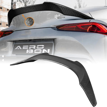 AeroBon Real Carbon Fiber Honeycomb Weave Trunk Spoiler Compatible with 2020-2026 Toyota GR Supra A90 A91 Rear Spoiler (V Style) Vortex