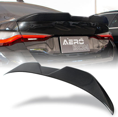 AeroBon Real Carbon Fiber Trunk Spoiler Compatible with 2021-2025 BMW 4 Series G26 Gran Coupe and G26 i4 Spoiler (MP Style)