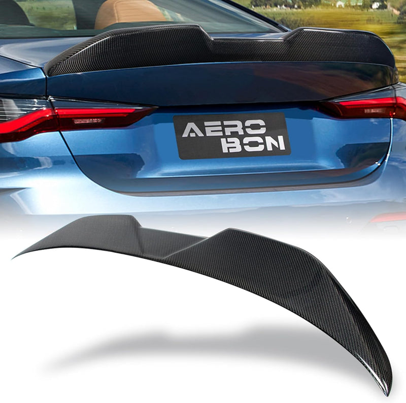 AeroBon Real Carbon Fiber Trunk Spoiler Compatible with 2021-2025 BMW 4 Series G22 Coupe and M4 G82 Coupe Spoiler (MP Style)