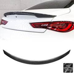 AeroBon Real Carbon Fiber Trunk Spoiler Compatible with 2017-2023 Infiniti Q60 Q60S Coupe Spoiler (JP Style)
