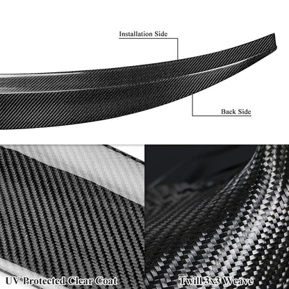 AeroBon Real Carbon Fiber Trunk Spoiler Compatible with 2012-2015 Audi A4 (B8.5) Sedan (HK Style)