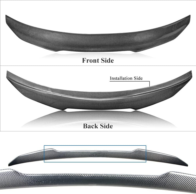AeroBon Real Carbon Fiber Trunk Spoiler Compatible with 2014-2020 Lexus (XE30) IS250 IS300 IS350 Sedan (H Style)