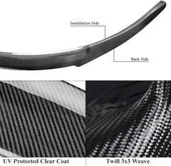 AeroBon Real Carbon Fiber Trunk Spoiler Compatible with 2017-2023 Tesla Model 3 Rear Spoiler (V Style)