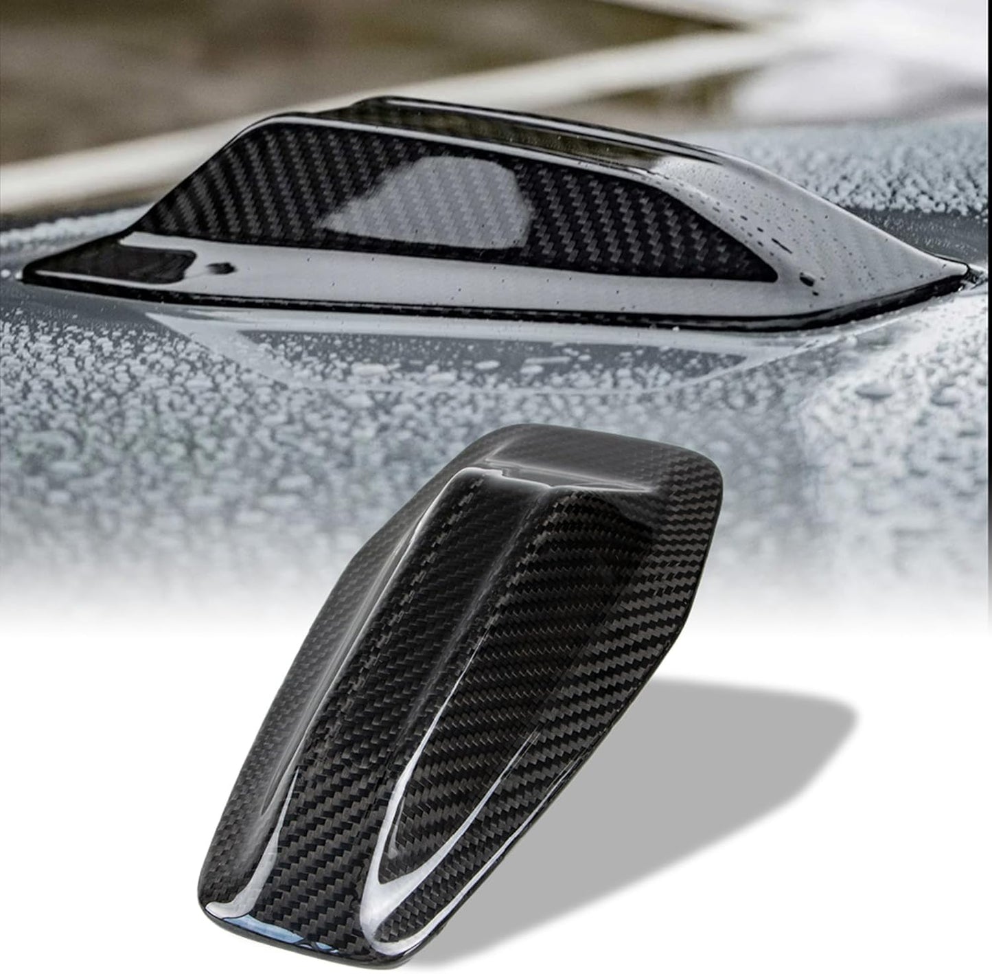 AeroBon Dry Carbon Fiber Antenna Cover Compatible with BMW 2022-2024 4 Series G26 and i4, 2024-2025 5 Series G60 and i5 Shark Fin Antenna Cover Cap