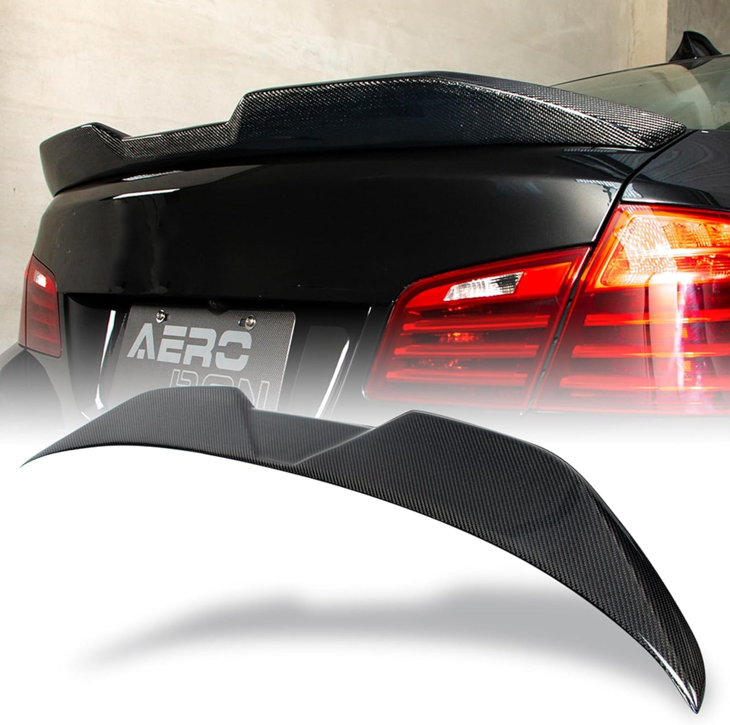 AeroBon Real Carbon Fiber Trunk Spoiler Compatible with 2011-2016 BMW 5 Series F10 Sedan F10 M5 Spoiler (MP Style) Motorsport Performance