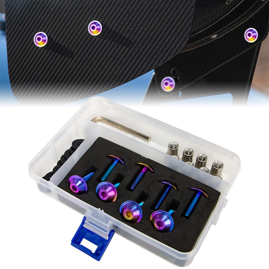 AeroBon GR5 Titanium Bolt Kit M6x20mm 18mm Head Rainbow - main hero view