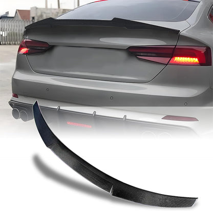 AeroBon Real Carbon Fiber Trunk Spoiler Compatible with 2018-2024 Audi A5 S5 RS5 Spoiler B9 Coupe 2-Door (MV Style)