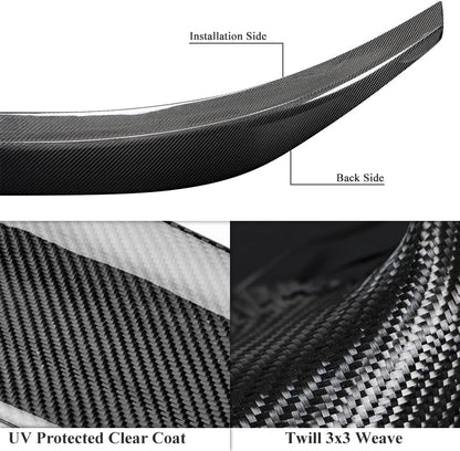 AeroBon Real Carbon Fiber Trunk Spoiler Compatible with 2017-2024 Alfa Romeo Giulia Sedan Spoiler (H+ Style)